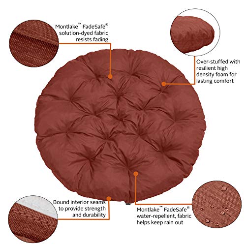 Classic Accessories Montlake Water-Resistant 50 Inch Papasan Cushion, Light Charcoal, Outdoor Papasan Cushion