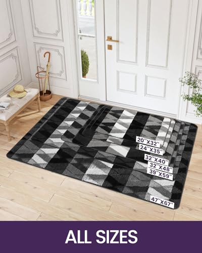DEXI Door Mat, Non Slip Absorbent Washable Entryway Mat, Low Profile Inside Doormats for Home Entrance, Front Door, 20