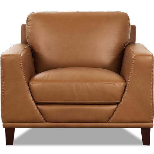 Hydeline Soma Top Grain Leather Chair, Cognac Brown