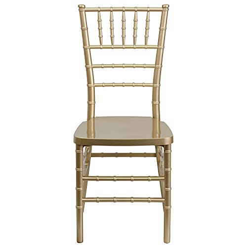EMMA + OLIVER Gold Resin Stacking Chiavari Chair