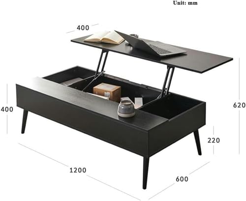 Height Adjustable 3 in 1 Lift Top Coffee Table Converts to Dining Table with 4 Metal Legs Modern Rectangle High Gloss Waiting Area Table, 100, White