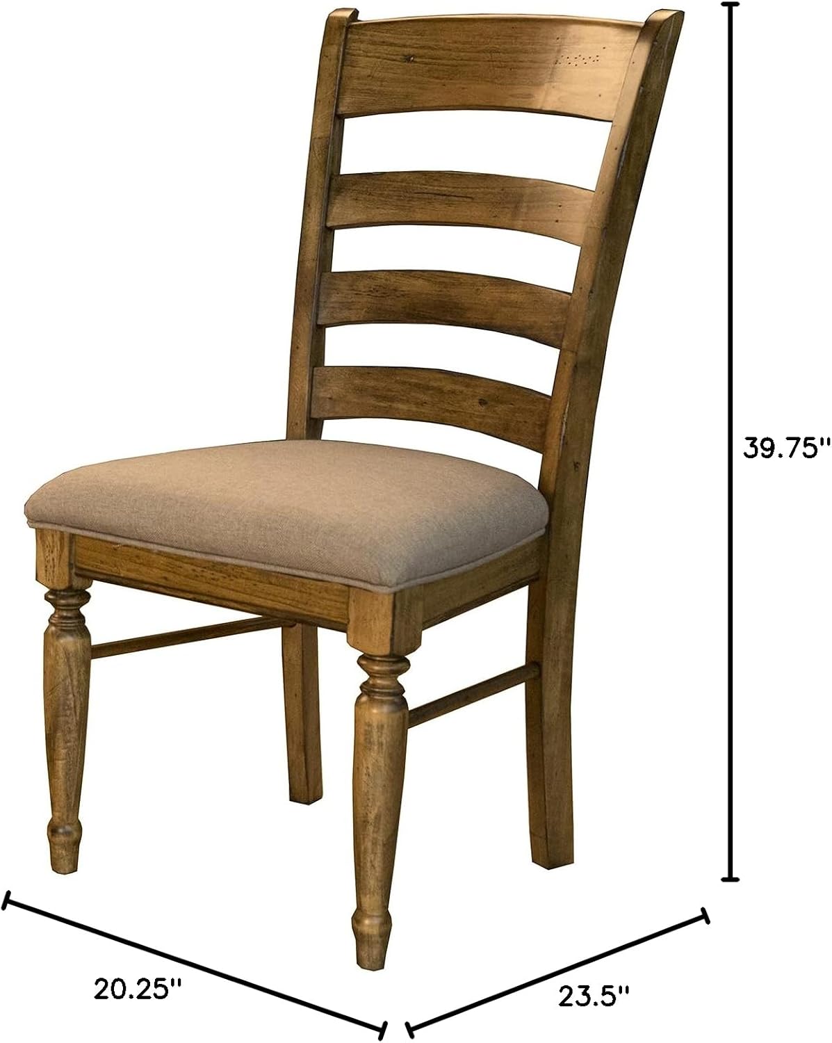 Bennett Ladderback Dining Side Chair in Smoky Quartz (Set of 2)