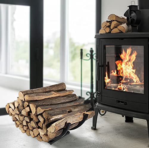 Qiang Ni Fireplace Wood Holder: Indoor Curved Log Wood Rack for Firewood - Fire Wood Storage Shelves for Yard Patio Garden - 22 Inch Metal Outdoor Fireplace Accessories