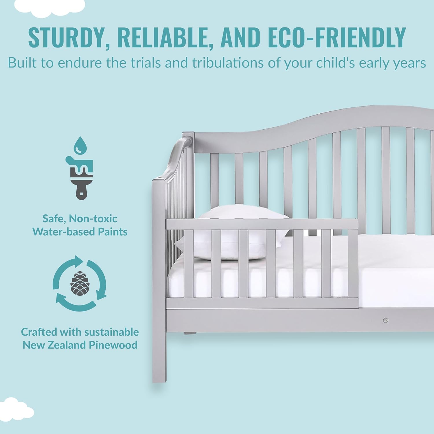 Austin Toddler Day Bed in Pebble Grey, Greenguard Gold Certified