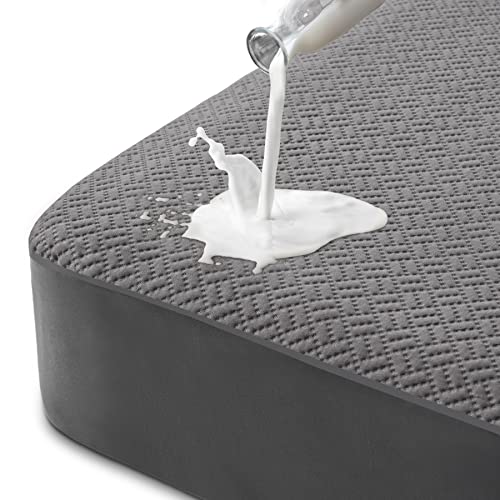 Hanherry 100% Waterproof Mattress Protector Twin XL Size, Rayon Made from Bamboo Mattress Cover 3D Air Fabric Cooling Mattress Pad Cover Smooth Soft Breathable Noiseless, 8''-21'' Deep Pocket