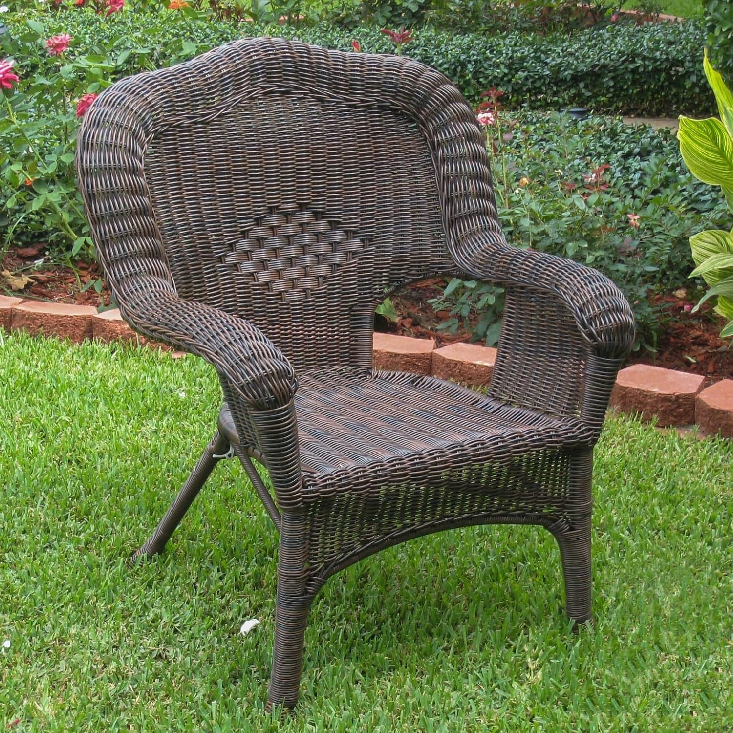 International CaravanInternational Caravan Camelback Resin Wicker Patio Chair