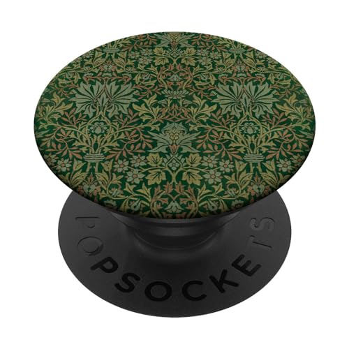 William Morris Flower Garden Boho Green Floral Nouveau Art PopSockets Standard PopGrip
