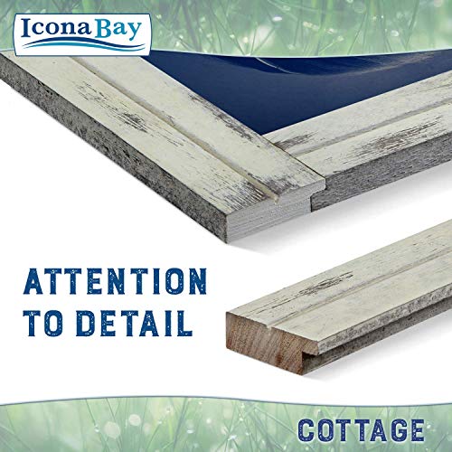 Icona Bay 5x7 (13x18 cm) Picture Frames (Creamery White, 6 Pack), Rustic Picture Frame Set, Natural Real Wood Frames, Cottage Collection