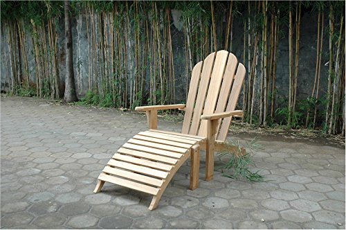 Anderson Teak Adirondack with Ottoman, Natural