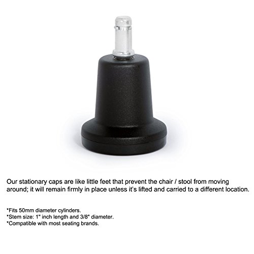 Perch Industrial Work Chair with Footring and Stationary Caps, Counter Height