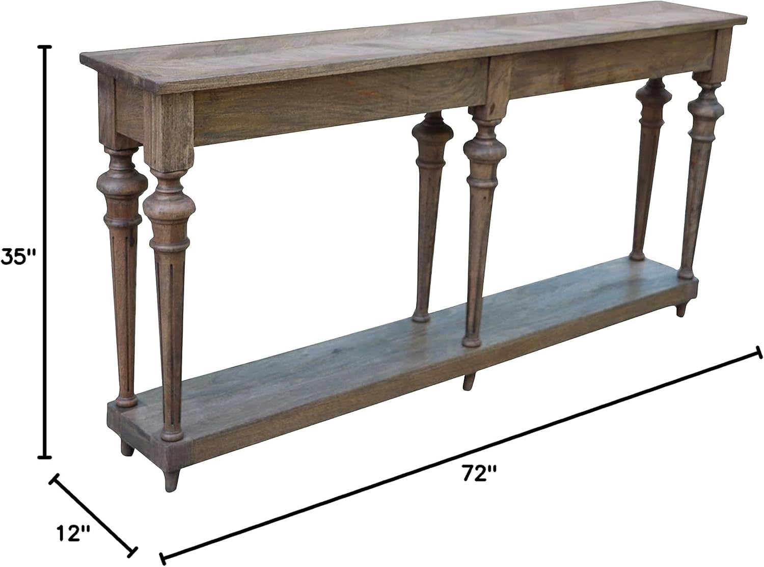 Arin 72-inch Traditional Turned Leg Console Table, Mango Hardwood