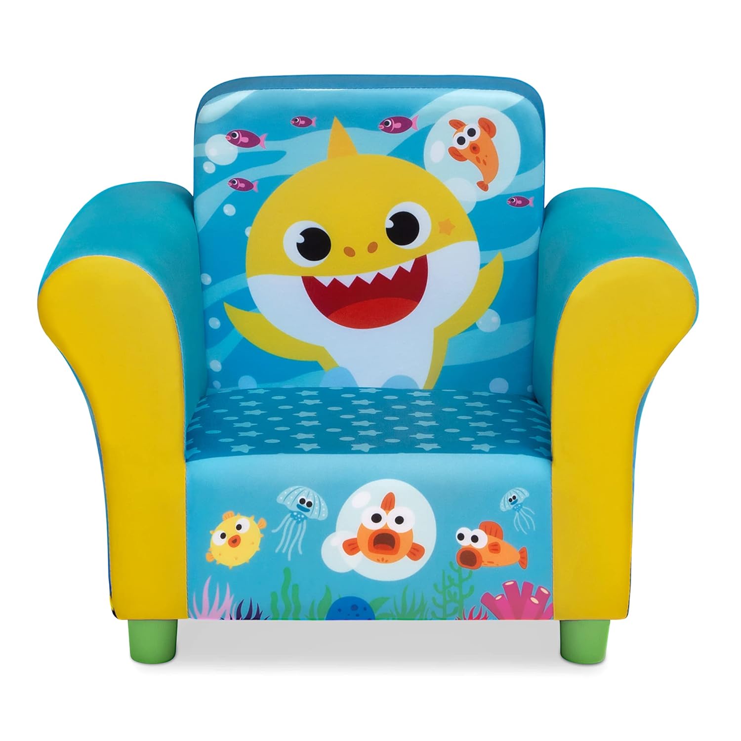 Delta Children Upholstered Chair, Baby Shark & Figural Upholstered Kids Chair, Wood,Disney Mickey Mouse