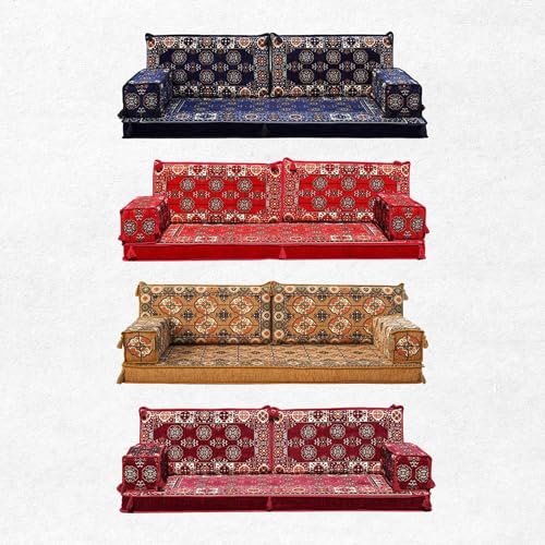 Custom Single Floor Sofas, Turkish Sofa, Sectional Sofa, Entryway Sofa, Moroccan Sofa, Entryway Sofa, Reading Nook, Ethnic Floor Cushion (Navy Blue)
