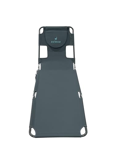 Ostrich Chaise Lounge Beach Chair for Adults with Face Hole - Versatile, Folding Lounger for Outside Pool, Sunbathing and Reading on Stomach - Deluxe, Foldable Laying Out Chair for Tanning