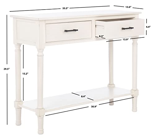 Safavieh Home Collection Ryder Black 2-Drawer Bottom Shelf Console Table CNS5719B, 0