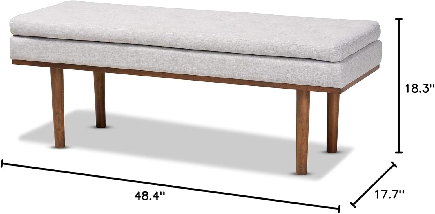 Baxton Studio Benches, One Size, Greyish Beige/Walnut