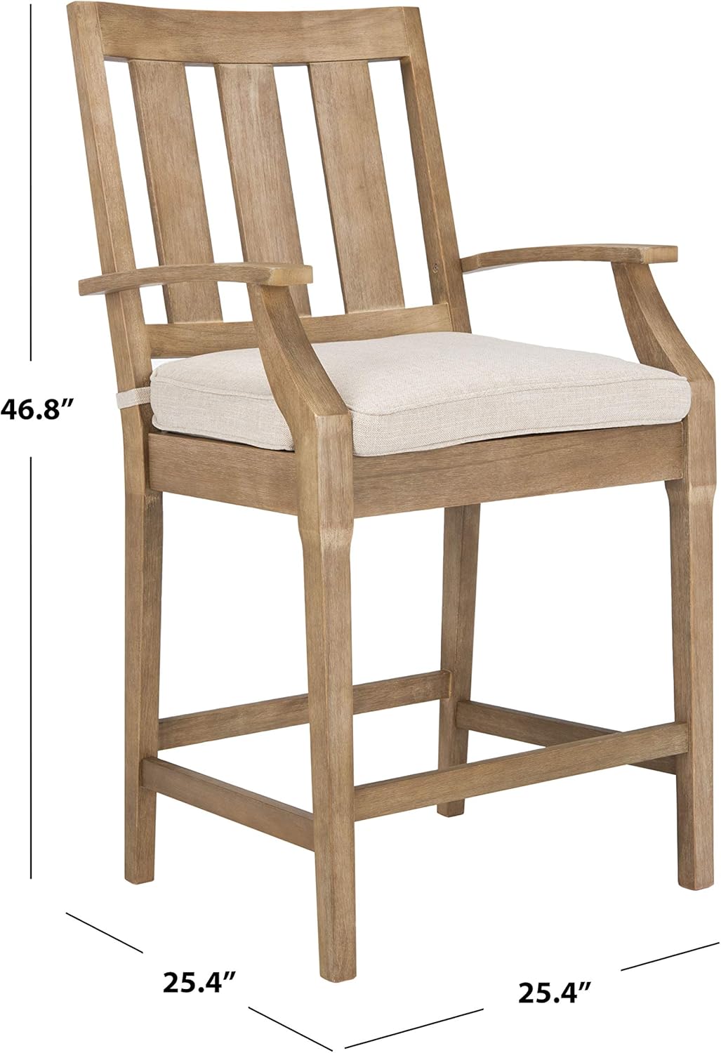 Couture Patio Collection San Salvador Natural and White 24.5-inch Patio Counter Stools (Set of 2)