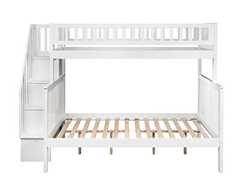 Atlantic Furniture AB56704 Woodland Staircase Bunk Bed, Twin/Full, Walnut