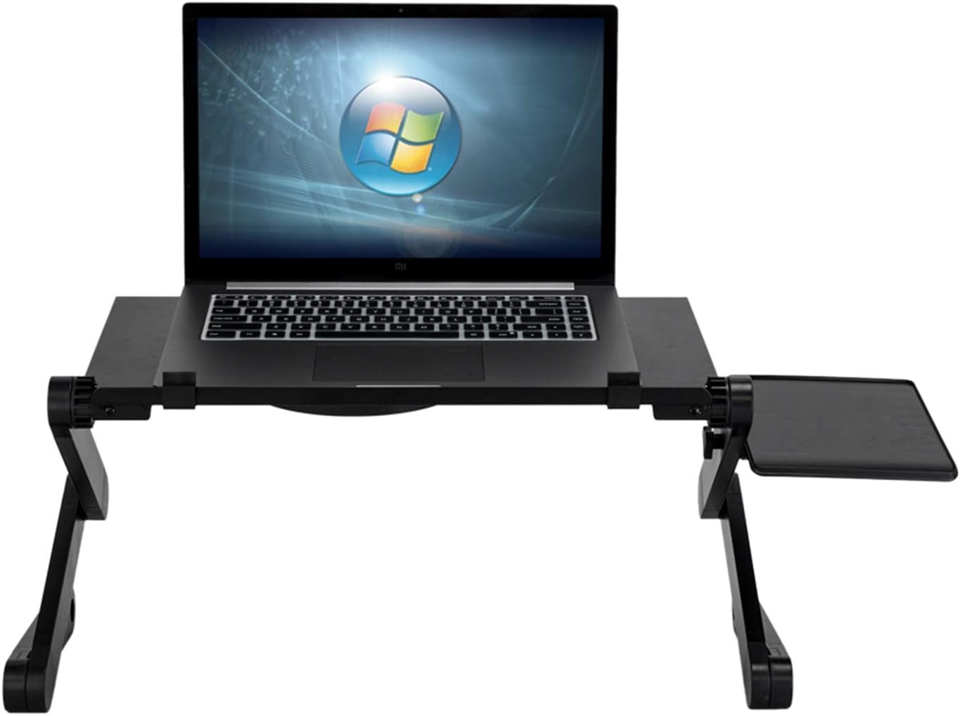 Laptop Stand, PatMal Adjustable Laptop Bed Tray Desk, 19 inches Lap Bed Tray for Bed/Desk/Recliner/Sofa, with Cooling Fans-Mousepad & USB-Aluminum-Black Lap Desk
