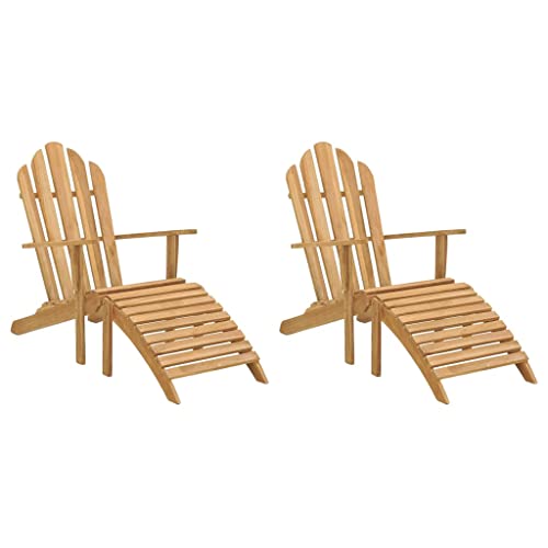 Adirondack Chair with Footrest,Reclining Patio Chairs,Balcony Furniture,Leisure Chair,Assembly Required,Garden Chair,Used in Terrace,Grass, Patio or Sunroom Room, Solid Teak Wood