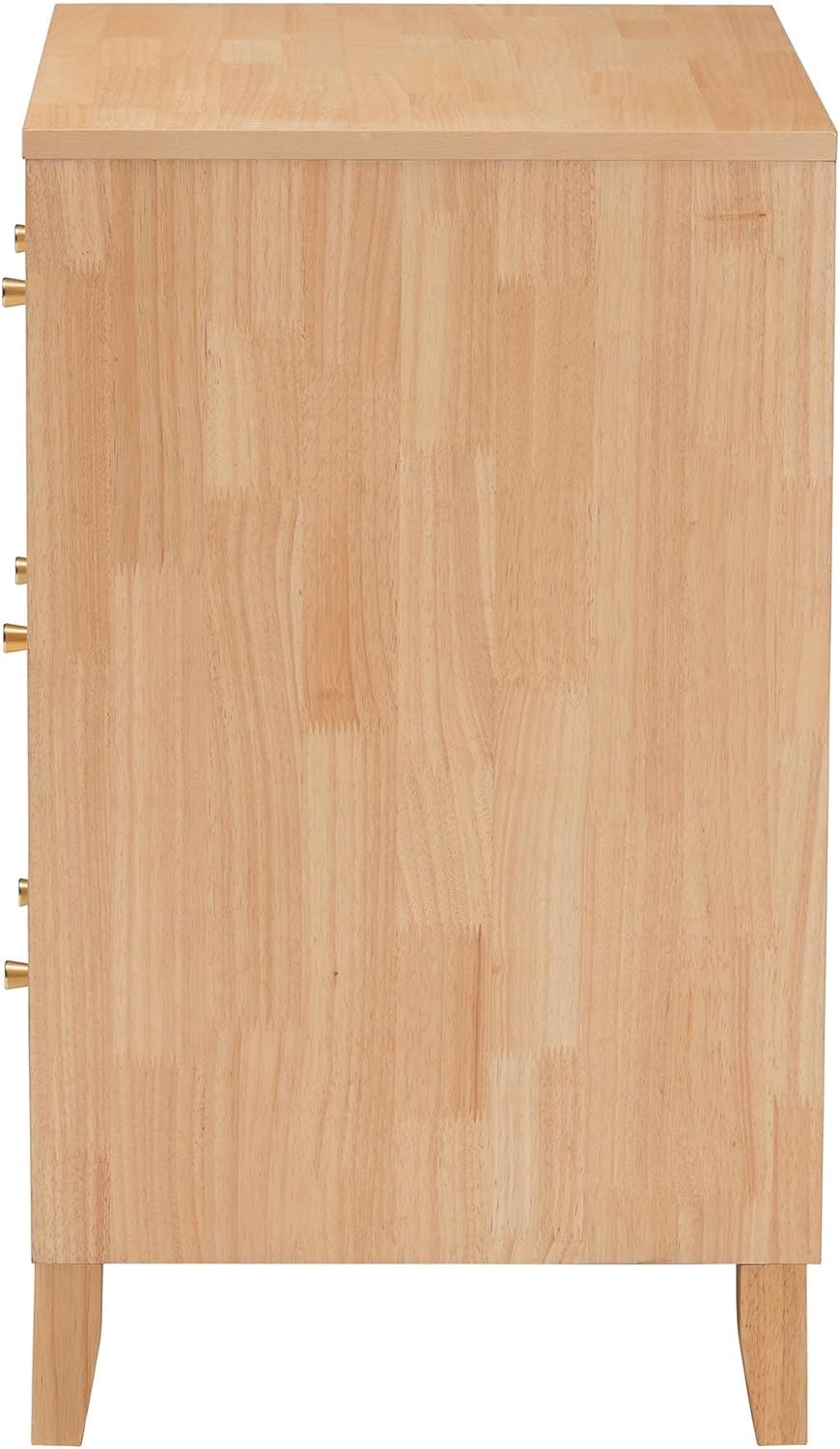 Baxton Studio Hosea Carved Honeycomb Chest, 3-Drawer, Natural