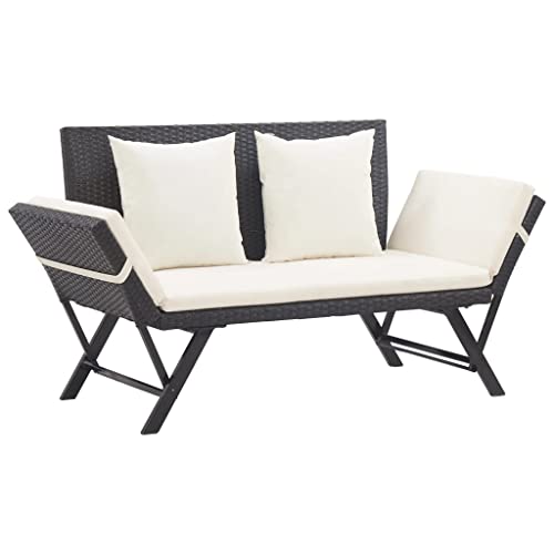 Patio Bench with Cushions,Lounge Bench,Park Bench,Conversation Furniture,Garden Bench,Entryway Bench,Poolside Bench,Both Sides Adjustable,for Porch,Backyard,Garden,Pool,69.3