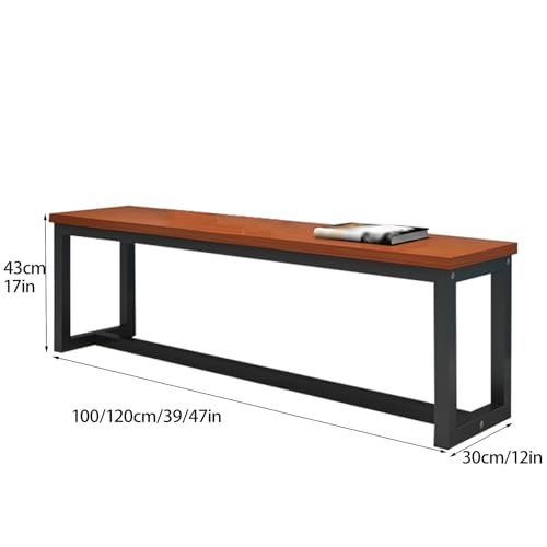 Outdoor Bench, Outdoor Metal Benches, Outdoor Cast Iron Metal Bench, Weatherproof Patio Bench, Porch Benches Outdoor, for Park, Porch, Patio & Backyard(Brown,100x30x43cm/39x12x17in)