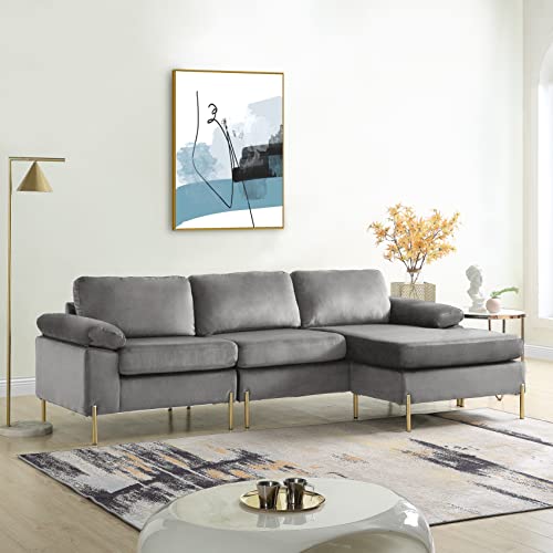 LSOFA 82 Inch Convertible L Shaped Sleeper Sectional Sofa Linen with Storage Chaise, Pull Out Bed, USB Charging Port, Side Pocket, Reversible Corner Couch Design, 82, Light Grey2
