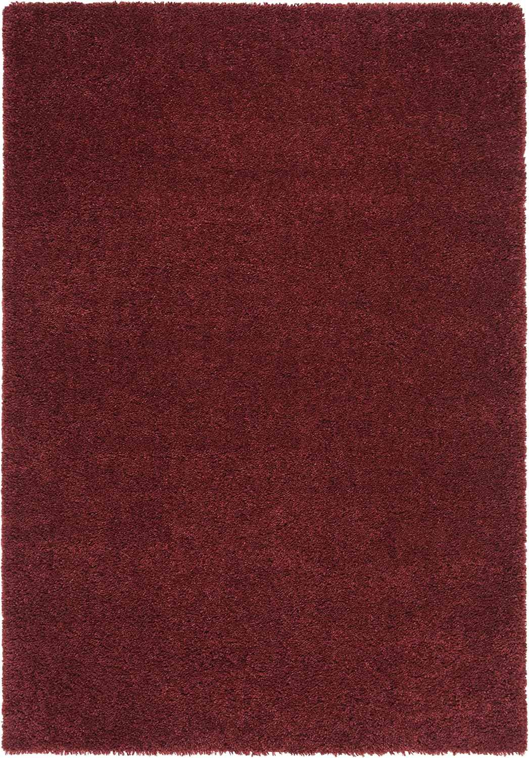 SAFAVIEH August Shag Collection Area Rug - 9' x 12', Burgundy, Solid Design, Non-Shedding & Easy Care, 1.2-inch Thick Ideal for High Traffic Areas in Living Room, Bedroom (AUG900S)