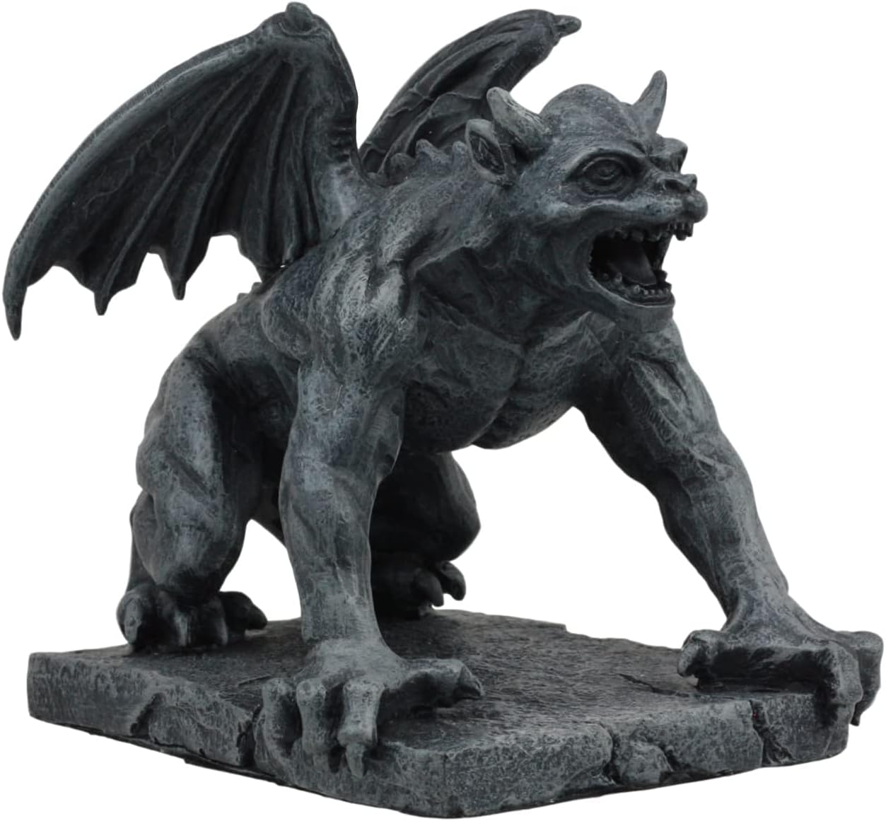 Ebros Gift Winged Demonic Devil Bull Gargoyle Statue Gothic Night Crawler Sentry Cursed Stone Devil Creature Decorative Figurine 5.25