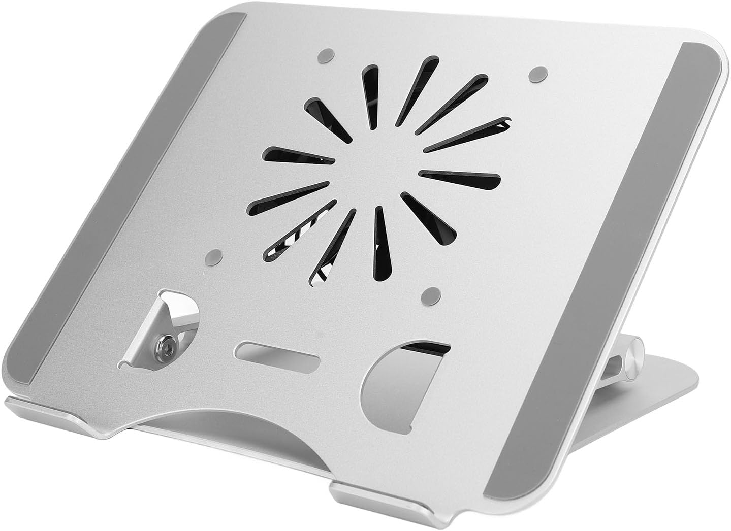 Laptop Cooler Stand, 17in Elevatable Foldable Laptop Cooling Pad with USB Base Fan, Portable Aluminum Alloy Laptop Accessories for Office Library