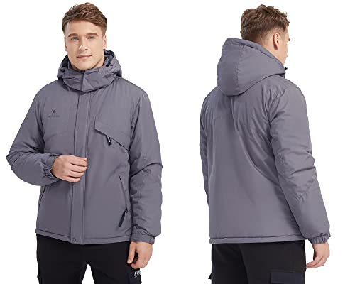 CAMEL CROWN Men's Waterproof Ski Jacket Warm Winter Snow Coat Mountain Windbreaker Hooded Raincoat Snowboarding Jacket