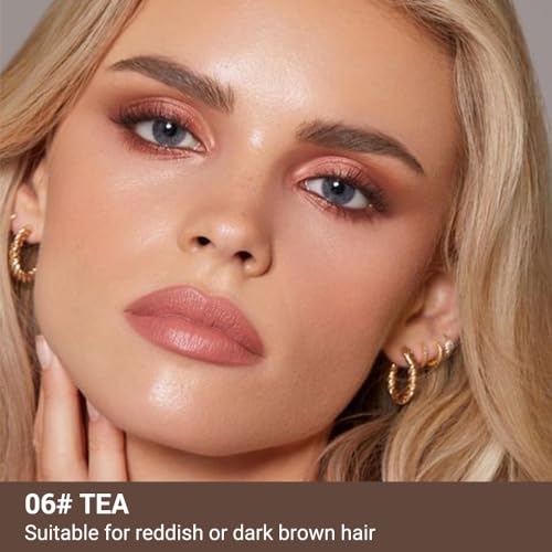 Magic 4 Fork Tip Eyebrow Pen with Dual-ended Eyebrow Brush for Natural-Looking Hair-Like Defined Brows,Waterproof 4 Tipped Precise Brow Pen with Sponge Micro-Fork Tips Applicator (Gray brown)