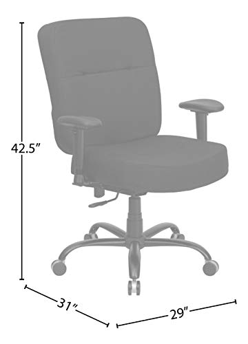 Flash Furniture HERCULES Series Big & Tall 400 lb. Rated Black LeatherSoft Executive Ergonomic Office Chair with Adjustable Arms