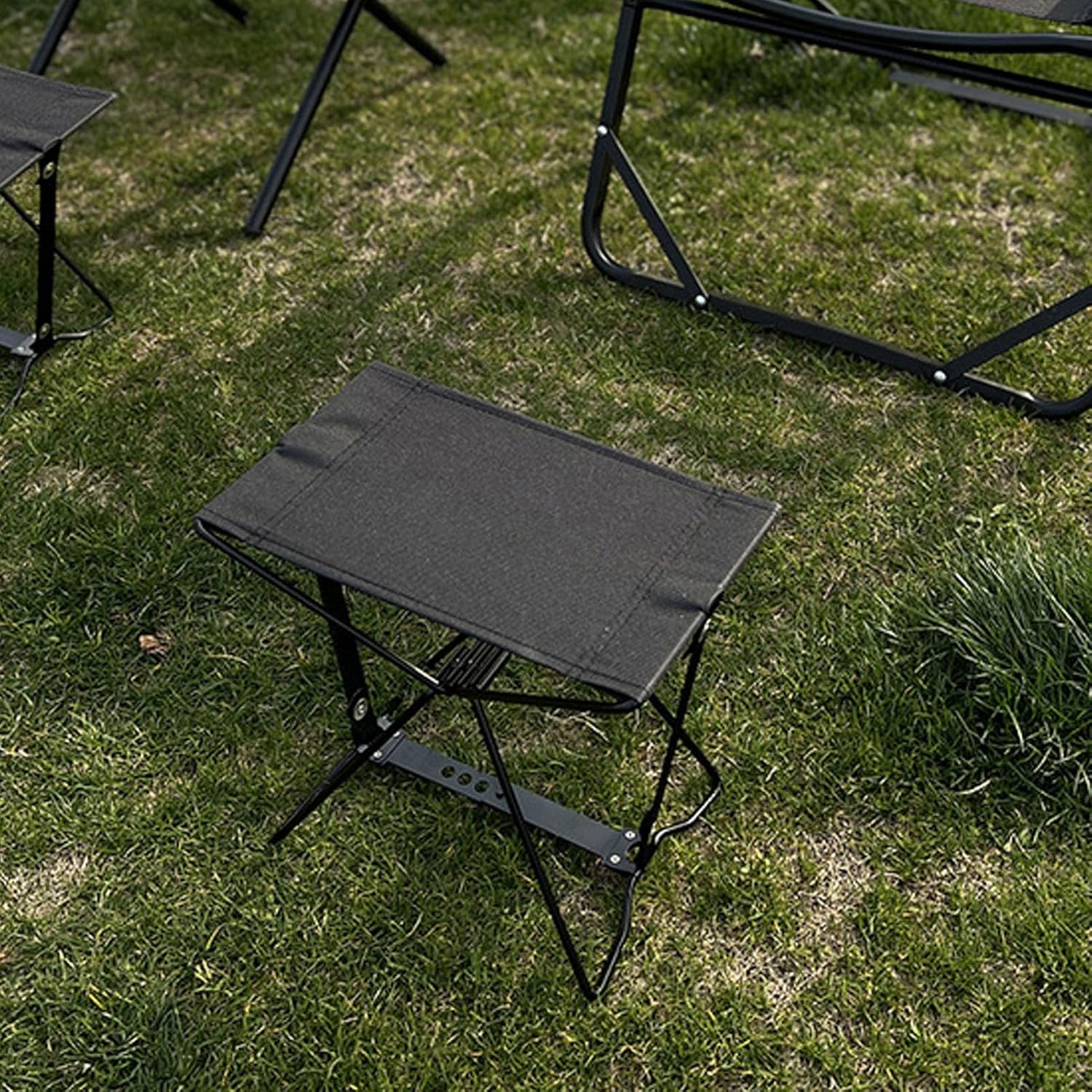 2024 Upgraded Folding Stool, Portable Folding Stool, Fishing Stool, Non-slip Bottom, Suitable for Camping Gardening Fishing Hiking BBQ Black