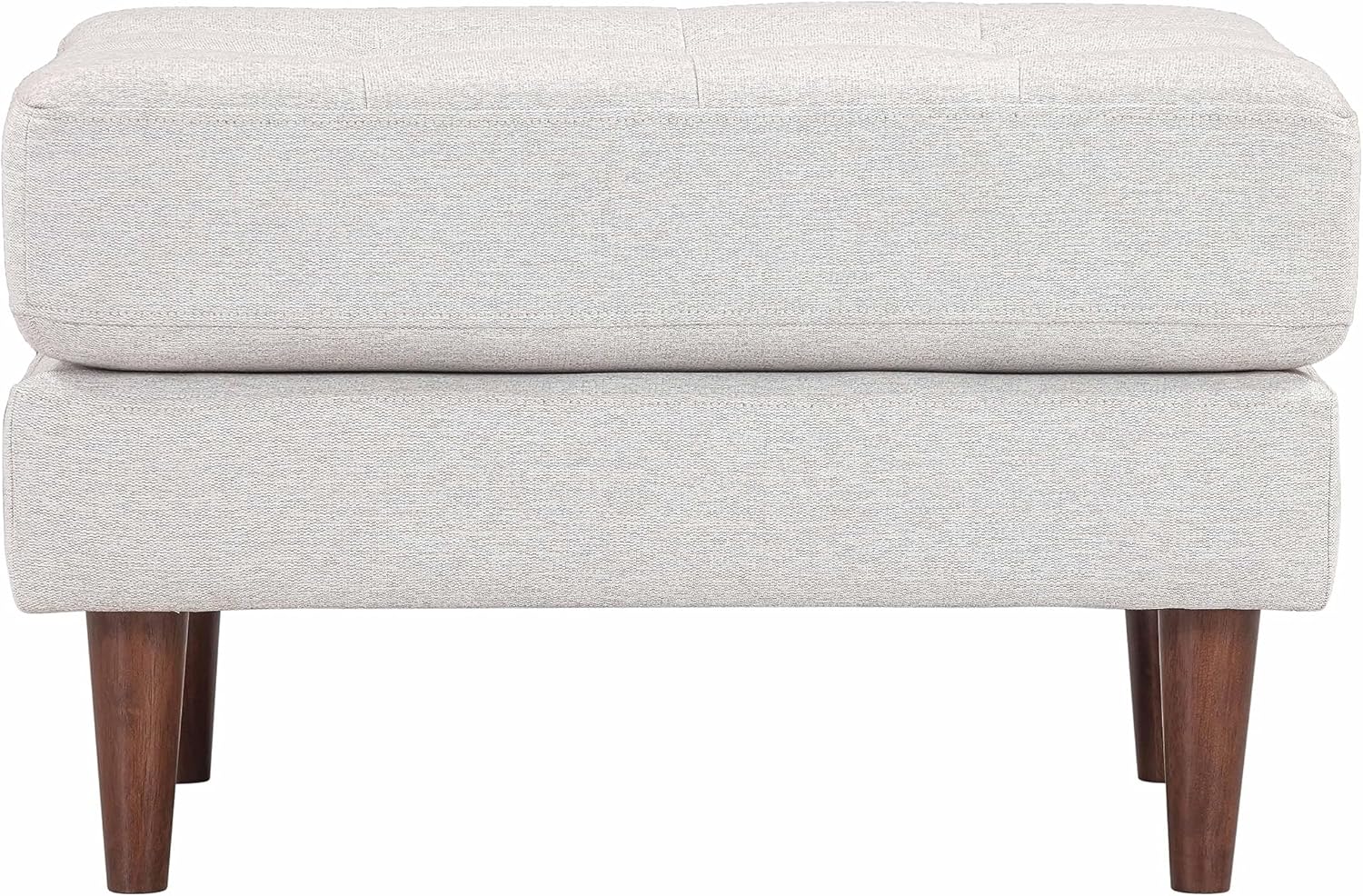 TOV Furniture Cave Beige Tweed Upholstered Ottoman