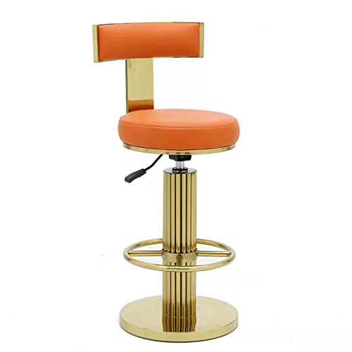 Bar Stools Counter Height Bar Stools Modern Adjustable Swivel Counter Height Chairs Backless Counter Stools with Metal Legs for Kitchen Island Dining Room (White)