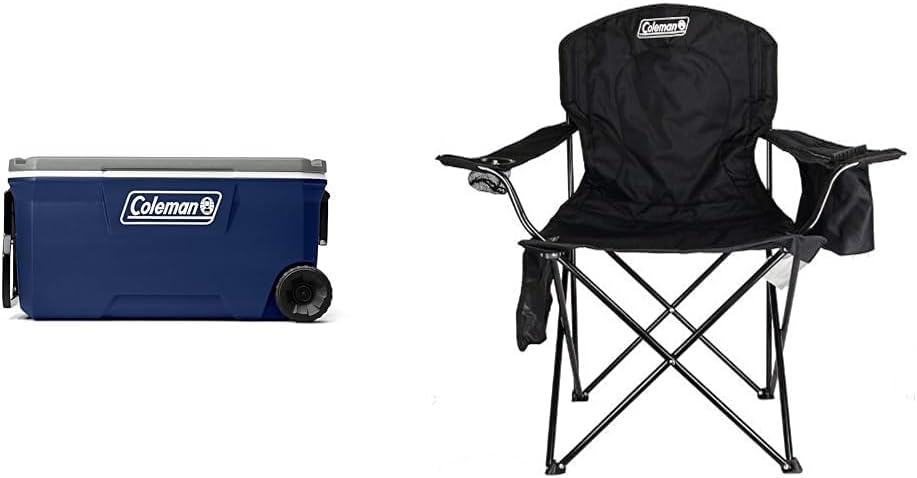 Coleman 100-Quart Wheeled Cooler and 4-Can Camp Chair Bundle