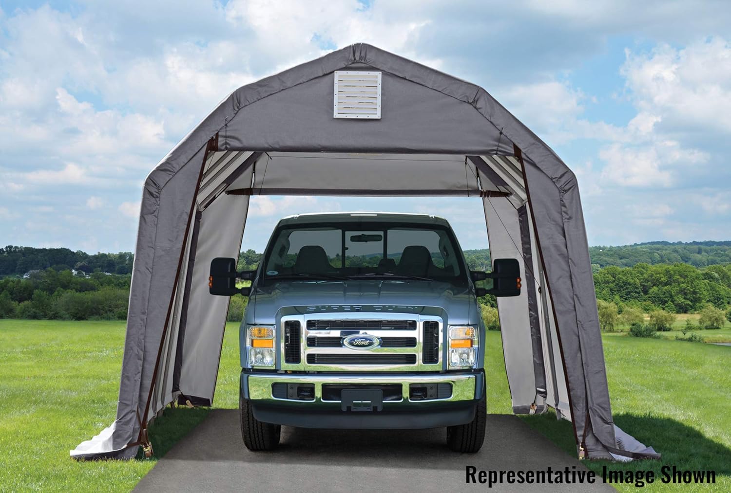ShelterLogic 97153 Grey 12'x24'x9' Barn Shelter