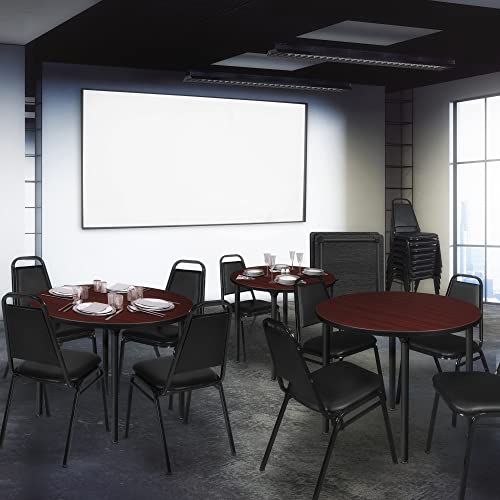 Regency Round Folding Breakroom Dining Tables, Medium, White/Black