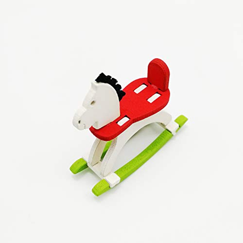 Cool Beans Boutique 1:18 Scale Dollhouse Furniture Do-It-Yourself Kit (Assembly with Glue Required) (Rocking Horse)