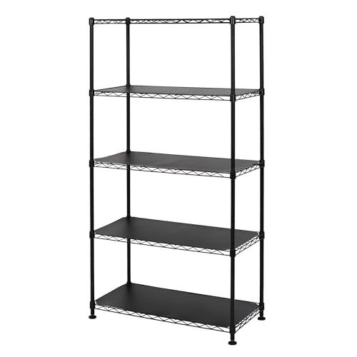 SafeRacks NSF Certified Storage Shelves, Heavy Duty Steel Wire Shelving Unit with Wheels and Adjustable Feet, Used as Pantry Shelf, Garage or Bakers Rack Kitchen Shelving - (18
