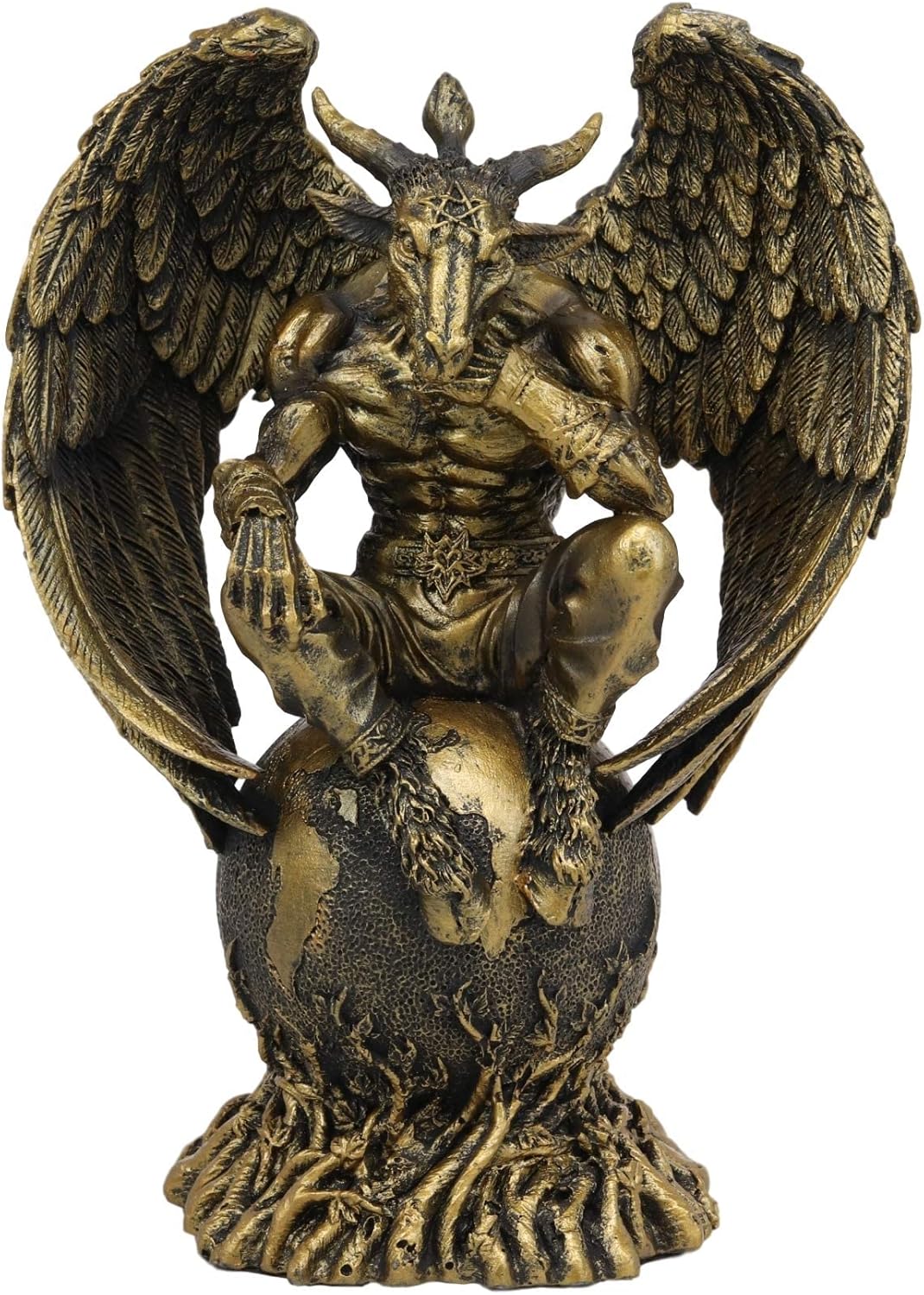 Ebros Gift Sabbatic Goat The Thinker Baphomet Sitting On The Globe Statue 7.75
