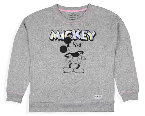 Disney Womens' Mickey Mouse Foil Long Sleeve Pajama Top Sleepwear Shirt