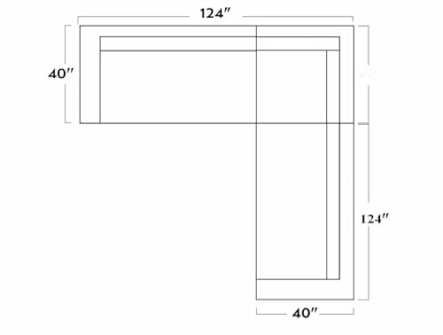 ACP Furniture SOCO Collection 3 Piece Corner Sectional, 124