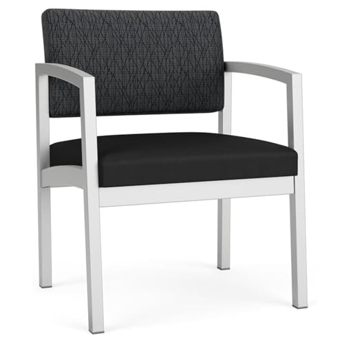 Lenox Steel Fabric Oversize Guest Chair in Silver/Adler Gray Flannel