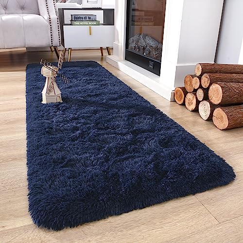 Chicrug Cute Rainbow Area Rug for Girls Bedroom, 2x6 Feet Fluffy Kids Rug for Room Decor, Shag Soft Dorm Playroom Rug, Bedside Rug for Baby Nursery Room