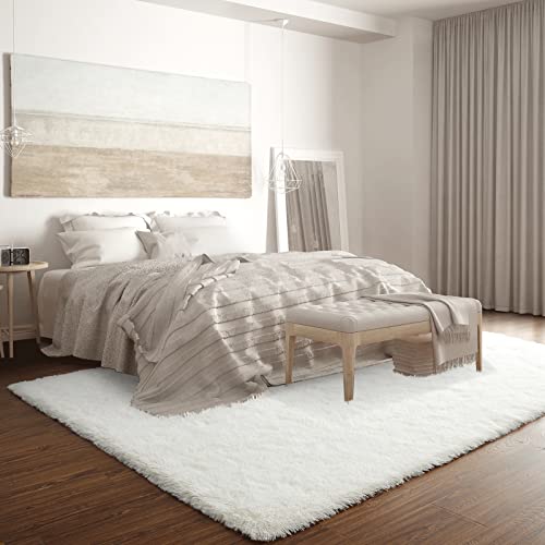 Merelax Soft Modern Indoor Large Shaggy Rug for Livingroom Bedroom Dorm Kids Room Home Decor, Non-Slip Plush Fluffy Furry Fur Area Rugs Comfy Nursery Accent Floor Carpet 9x12 Feet, Brown