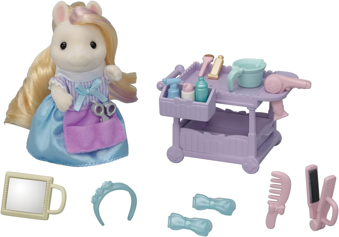 Calico Critters Pony's Hair Stylist Set, Dollhouse Playset with Figure and Accessories