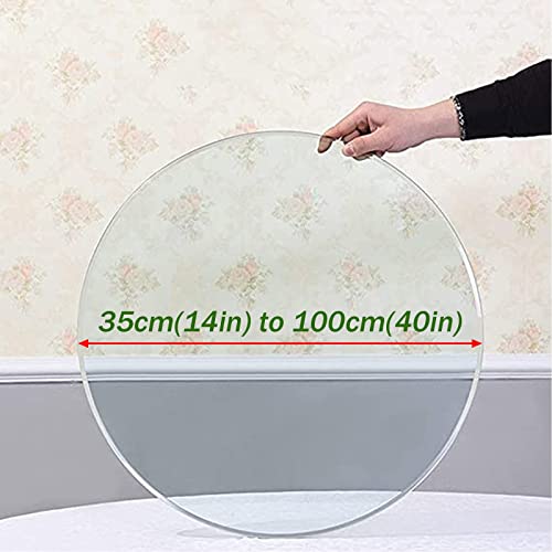Glass Coffee Table, Tempered Glass Round, with Flat Polished Edge, Clear and Heavy, Tempered Glass Top, for Dining Table, Coffee Table, Home & Office Use